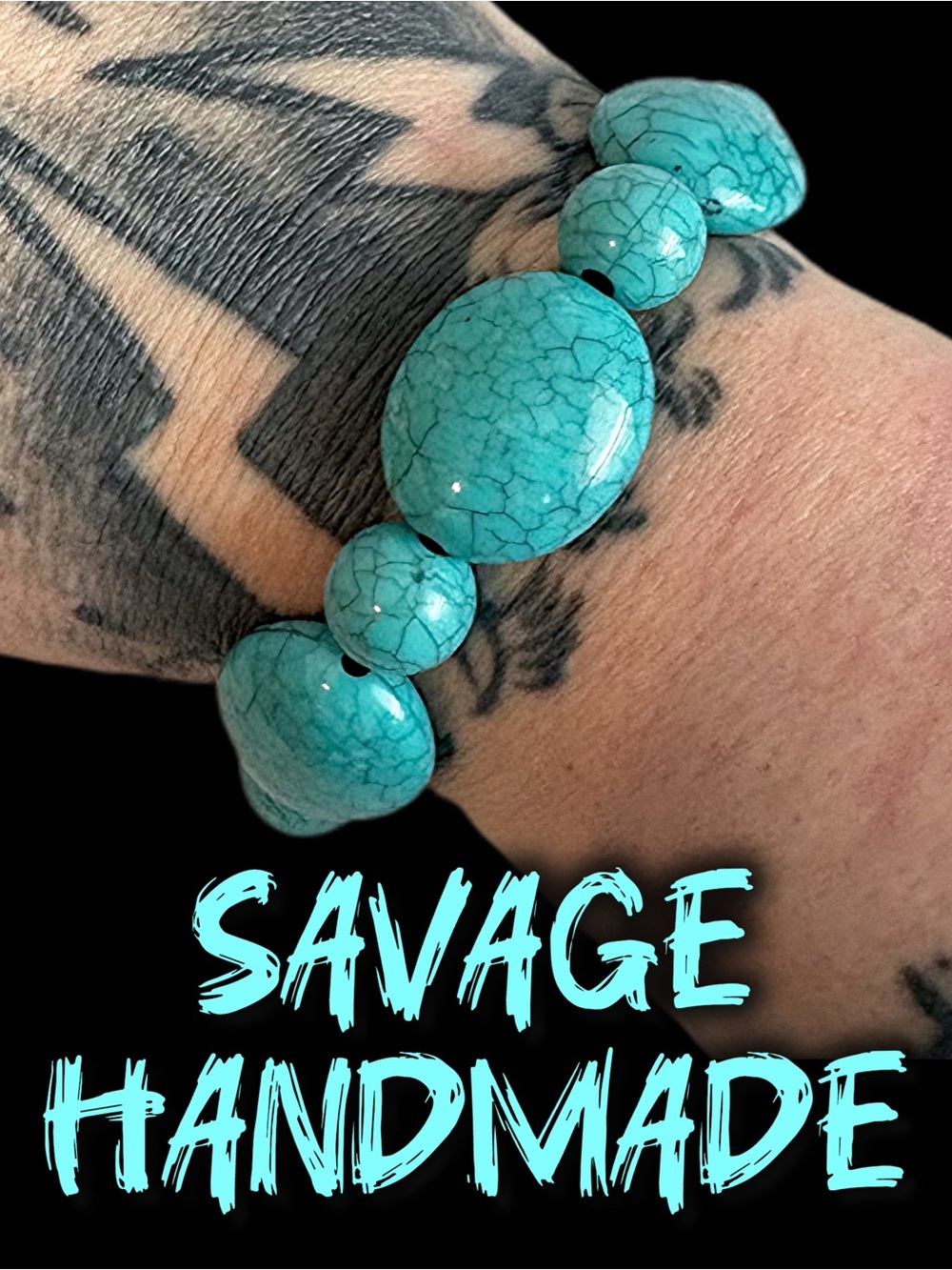 Turquoise Colored Handmade Stretchy Bracelet